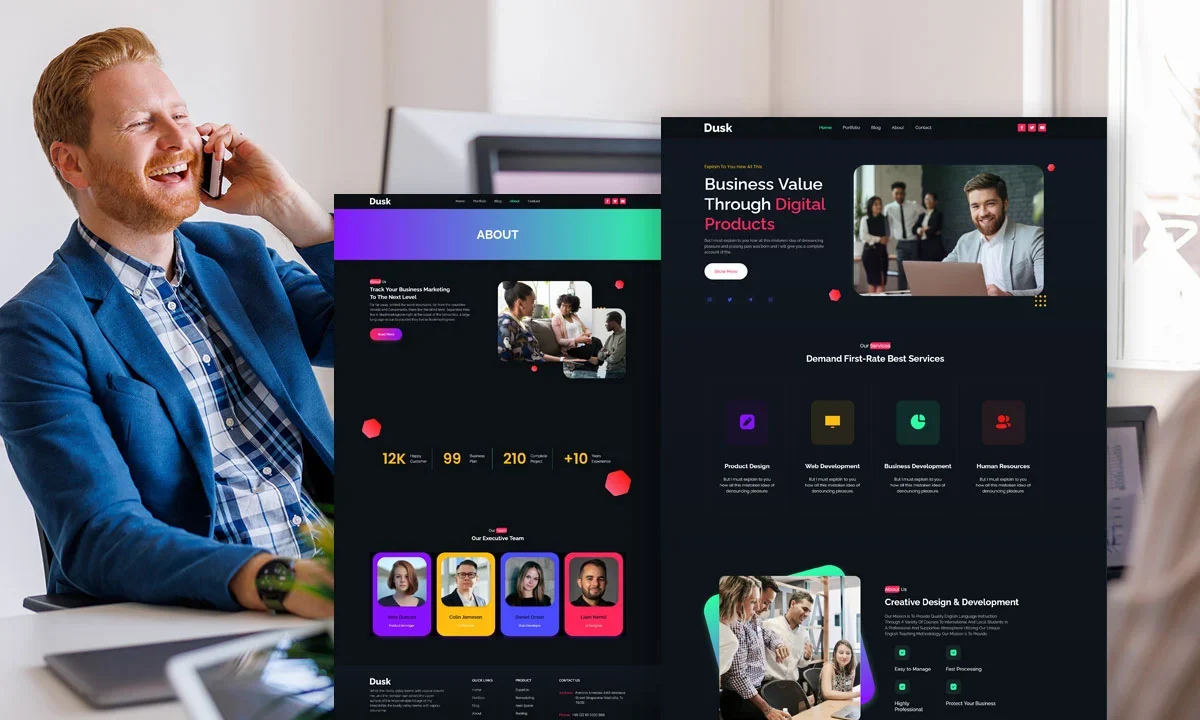dusk-creative-dark-agency-elementor-template-kit