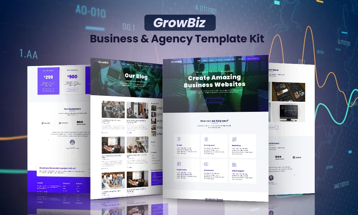 GrowBiz – Business & Agency Elementor Template Kit