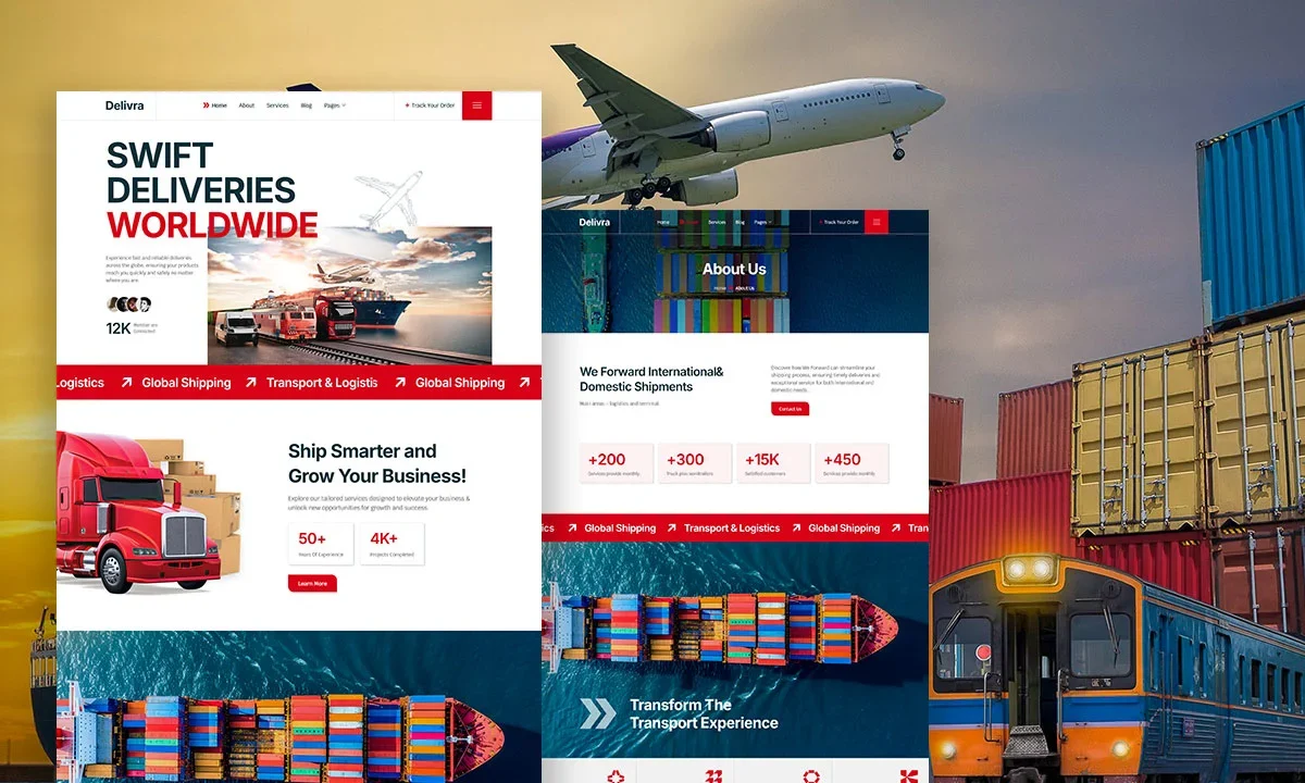 Delivra – Logistics & Transportation Elementor Template Kit