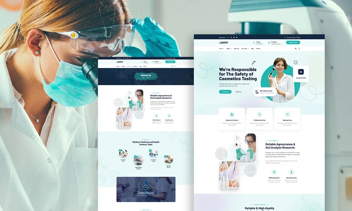 Quest – Laboratory & Research Elementor Template Kit