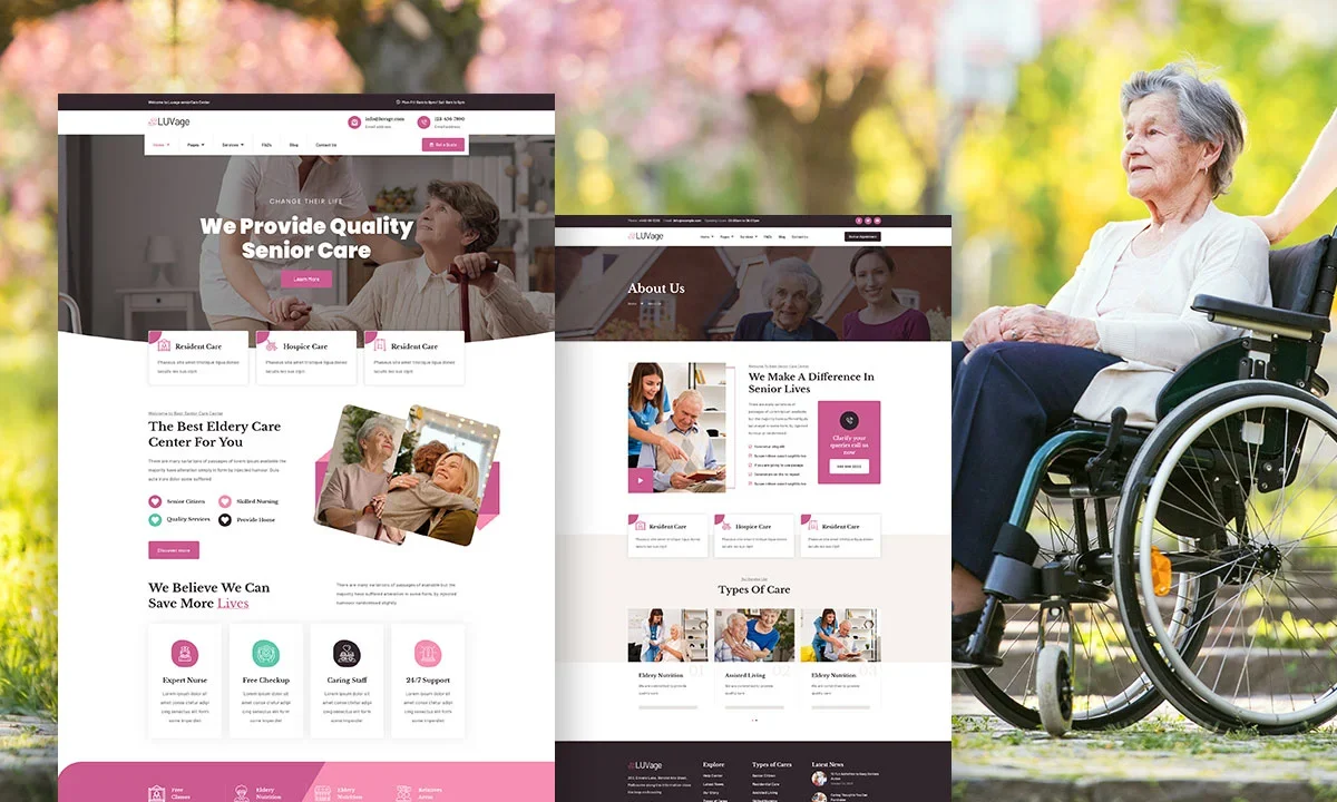 LuvAge – Elderly Home & Senior Care Elementor Template Kit