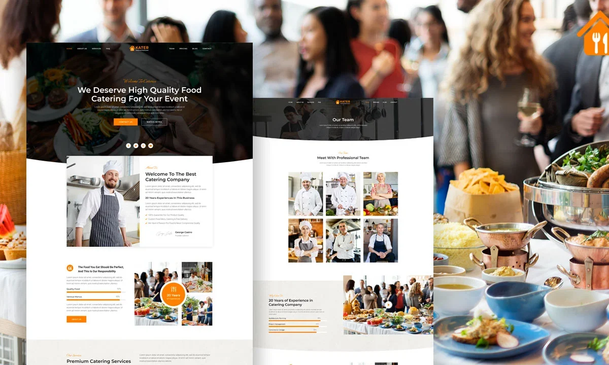 Kater – Catering Services Elementor Template Kit