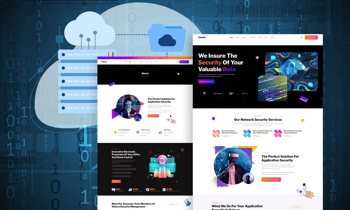 Cyberly – Cyber Security Services Elementor Template Kit
