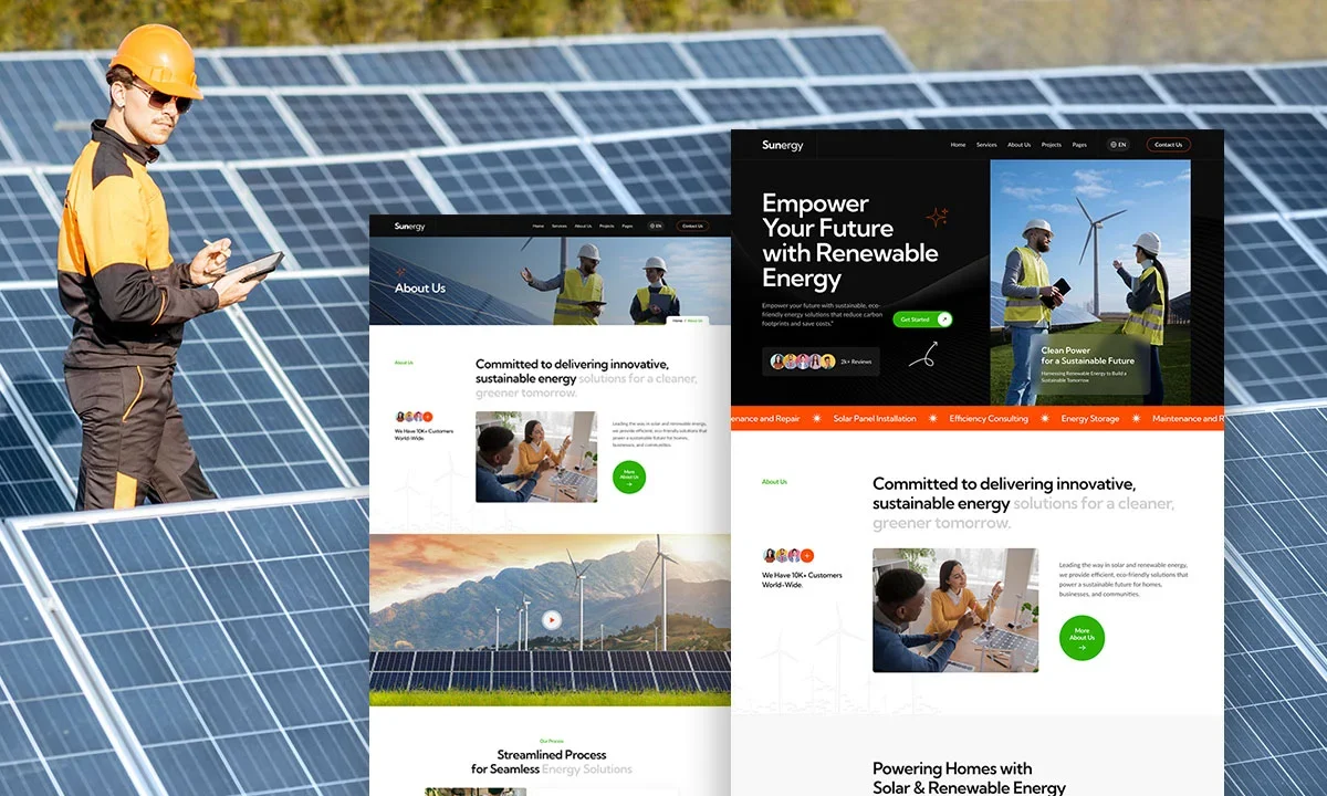 Sunergy – Solar & Renewable Energy Elementor Template Kit