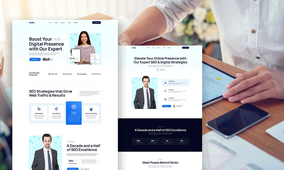 Rankz – SEO & Digital Marketing Agency Elementor Template Kit