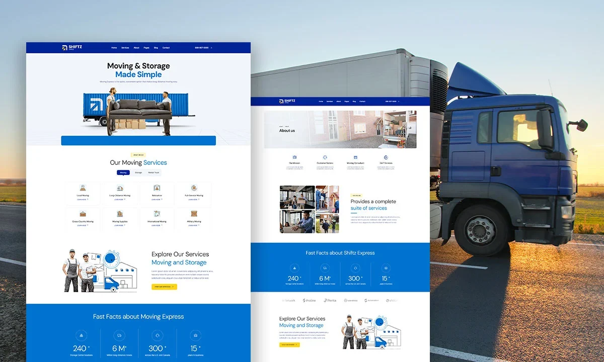 Shiftz – Moving & Storage Company Elementor Template Kit