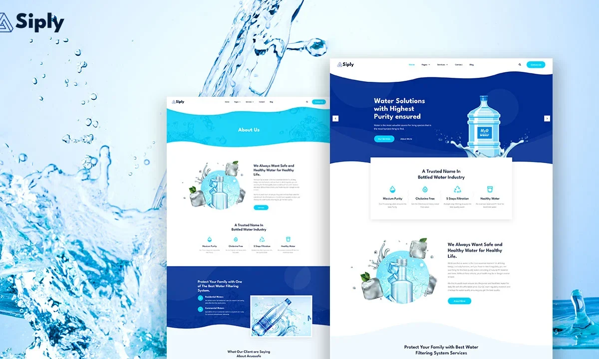 Siply – Drinking Water Delivery Elementor Template Kit