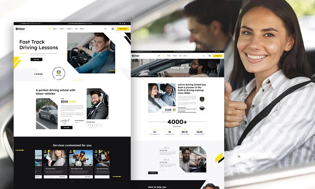 Steer – Driving School Elementor Template Kit