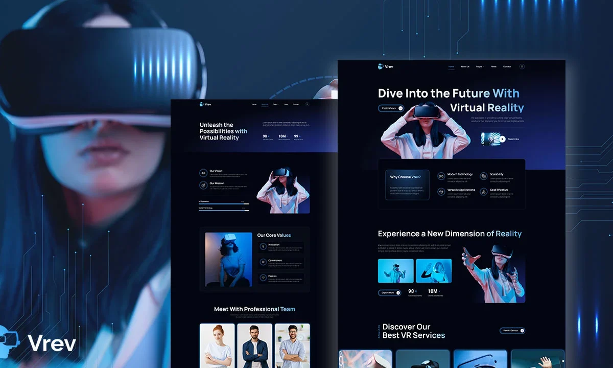 VRev – Virtual Reality Services Elementor Template Kit