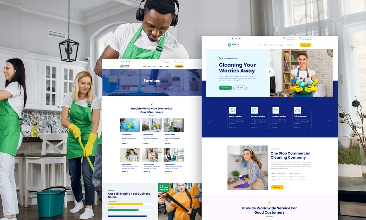 Klean – Cleaning Service Elementor Template Kit