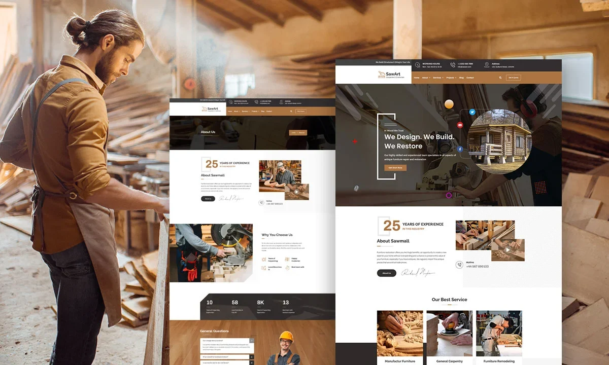 SawArt – Carpenter & Craftsman Elementor Template Kit