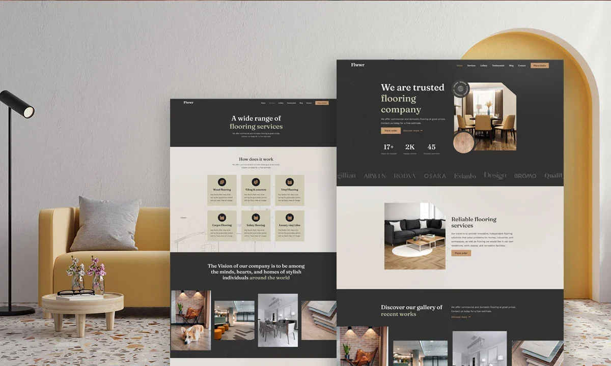 Flwwr – Flooring, Paving & Tiling Elementor Template Kit