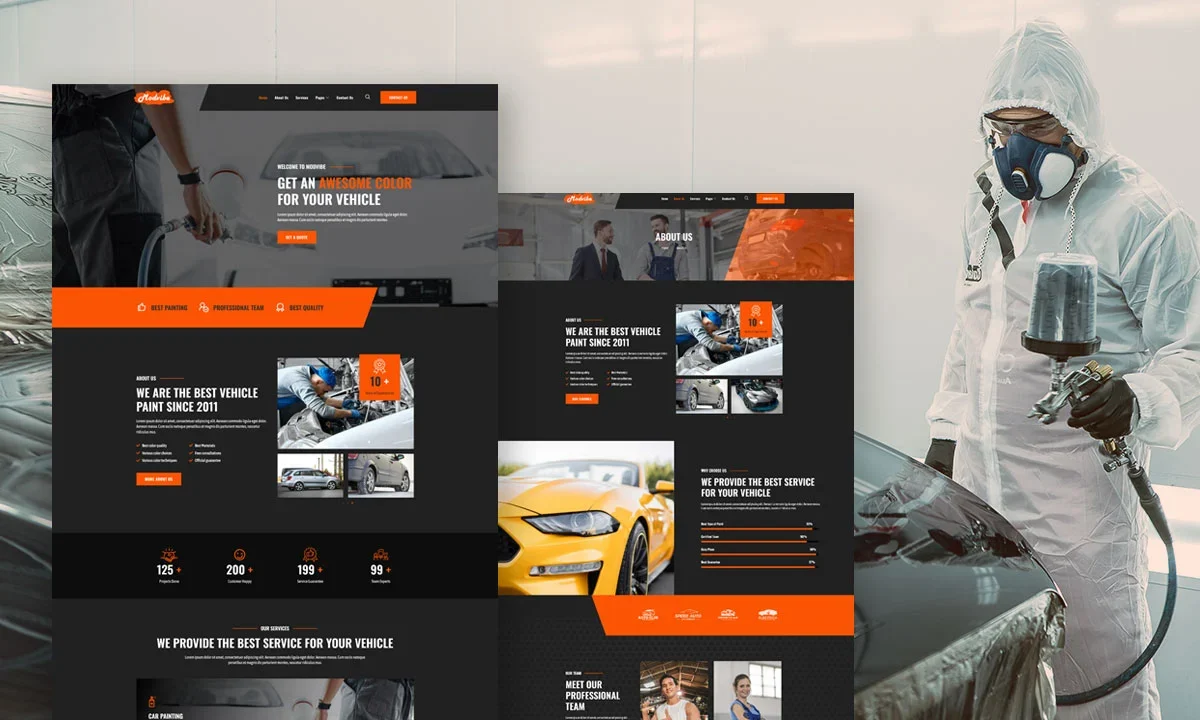 ModVibe – Car Painting & Modification Elementor Template Kit