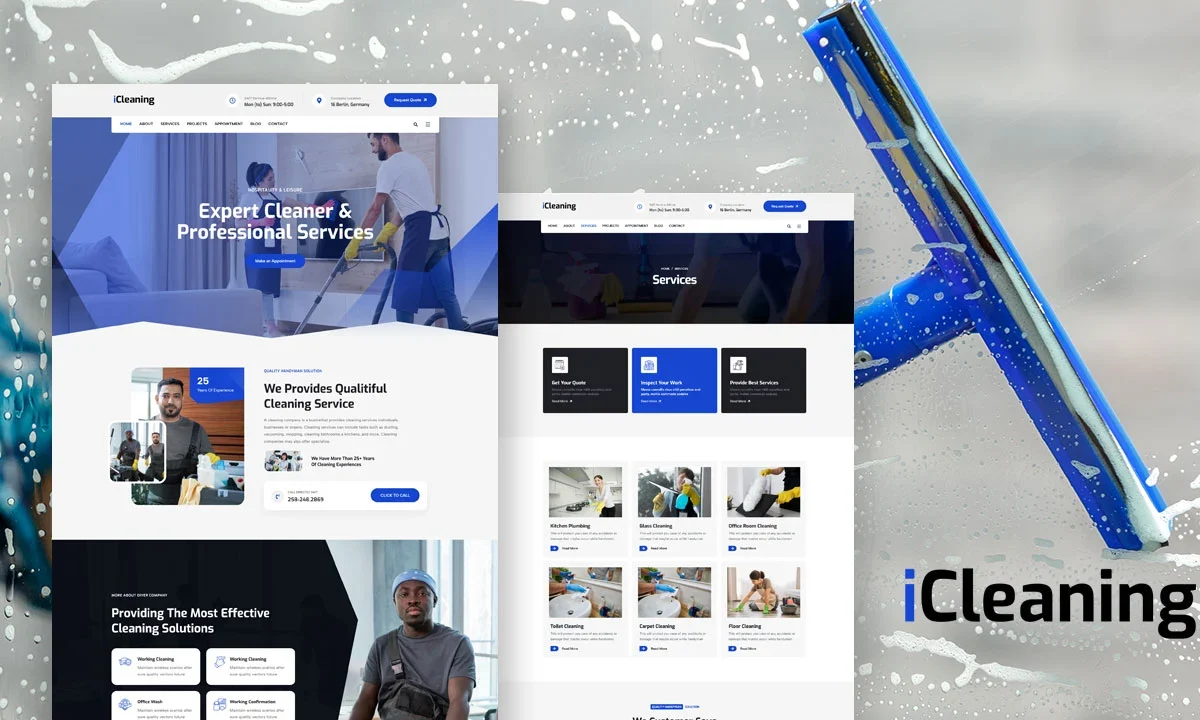 iCleaning – Cleaner & Cleaning Services Elementor Template Kit