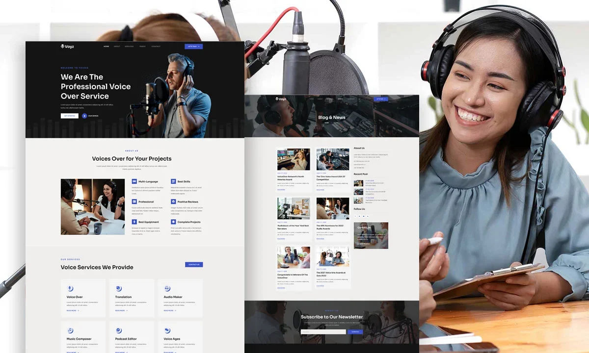 Voyz – Voice Over Services Elementor Template Kit