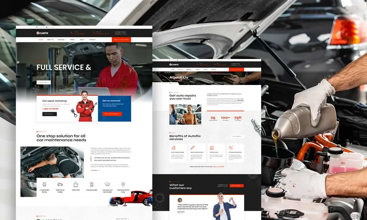 CarFix – Car Repair & Auto Services Elementor Template Kit