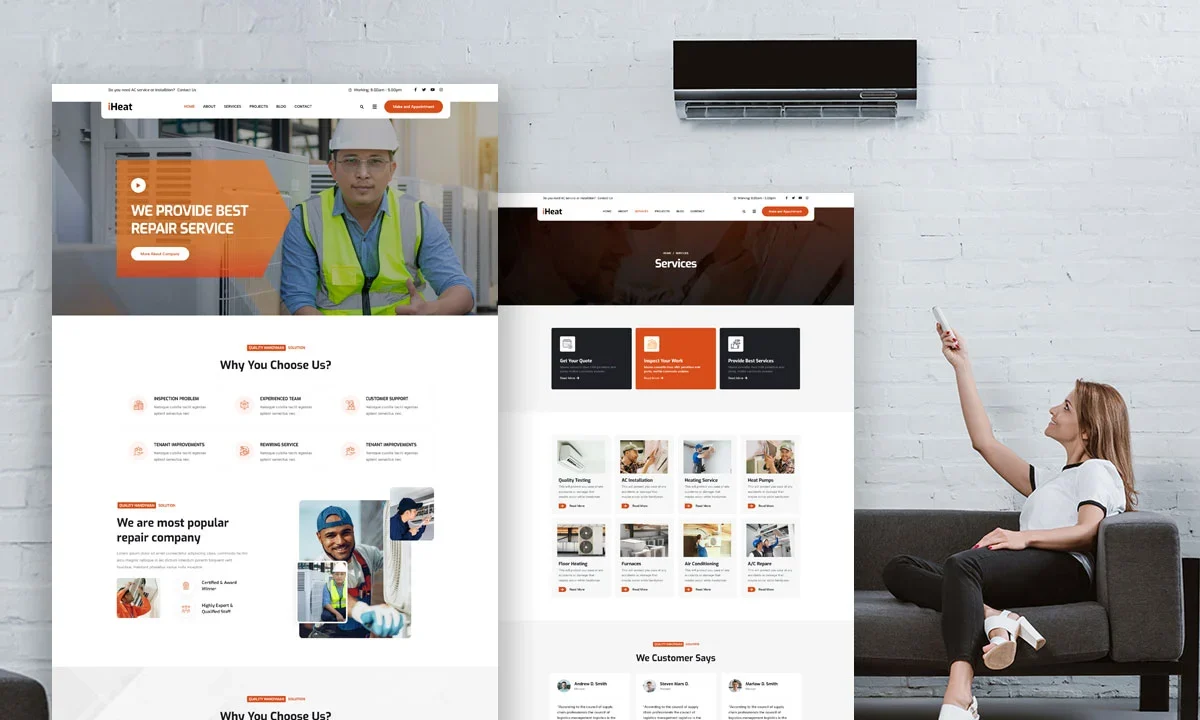 iHeat – AC Servicing Elementor Template Kit