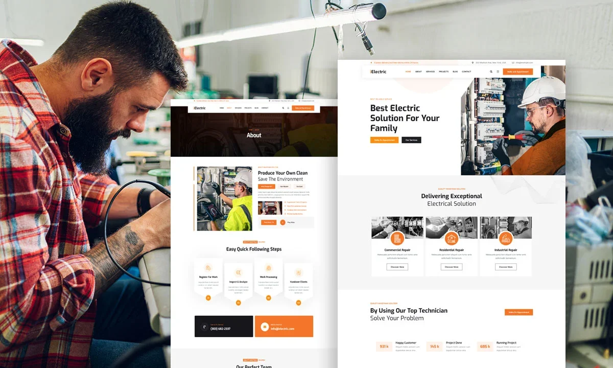 iElectric – Electrician & Electrical Services Elementor Template Kit