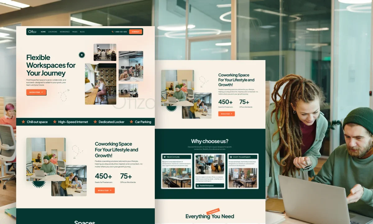 Ofizo – Coworking & Office Space Rental Elementor Template Kit