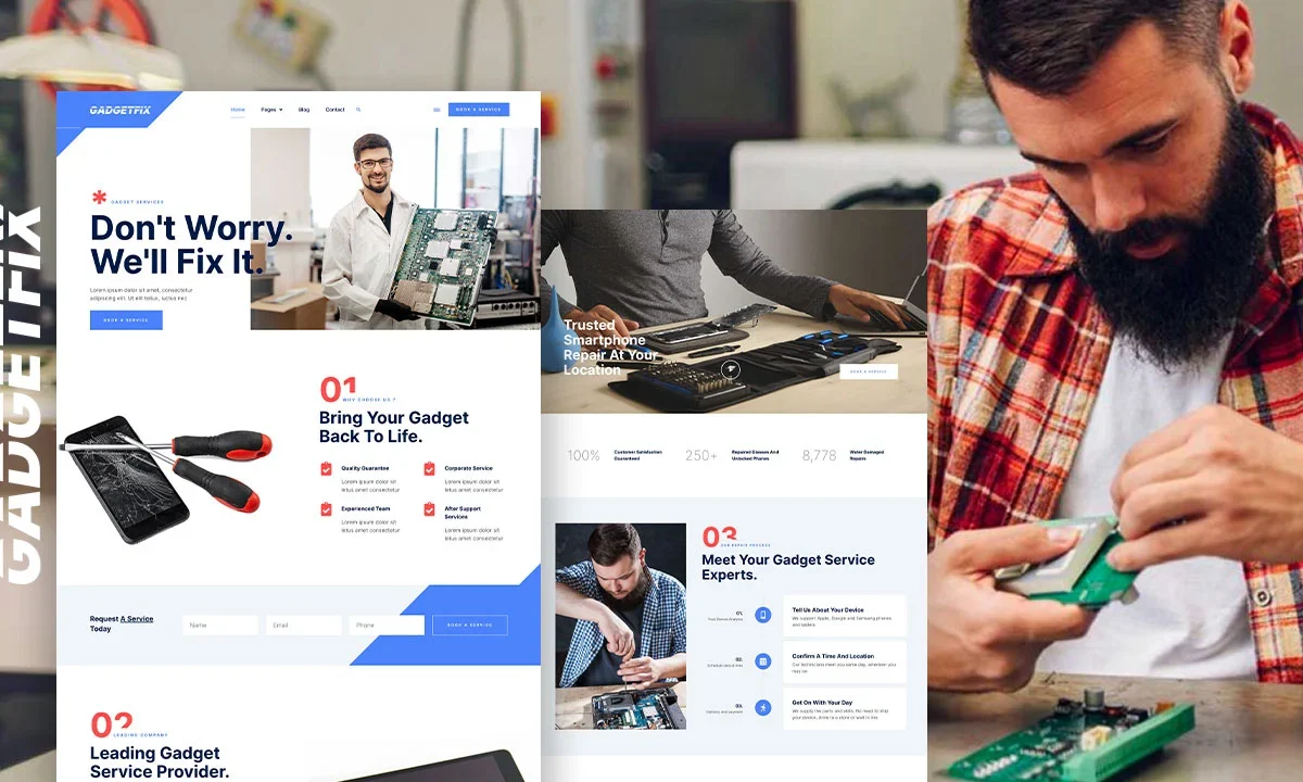 GadgetFix – Mobile & Computer Repair Elementor Template Kit