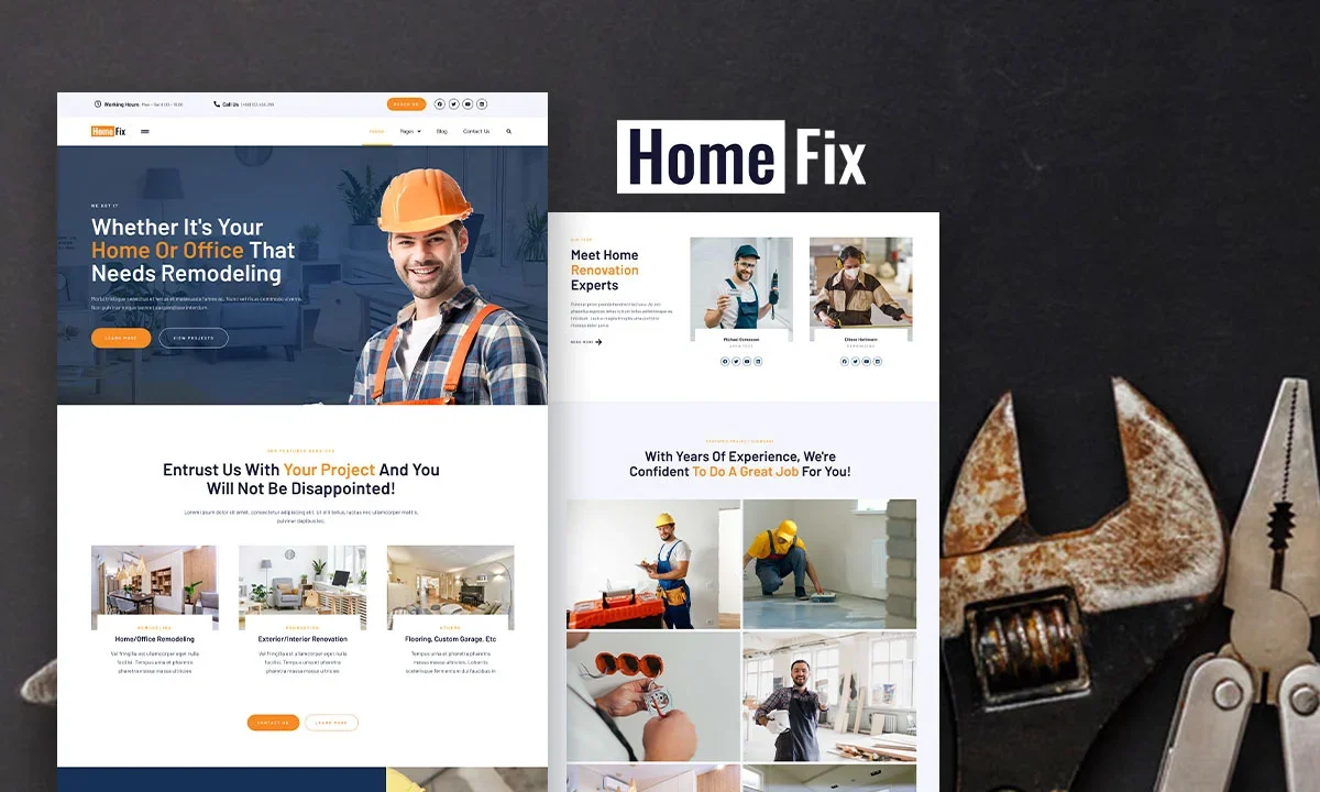 HomeFix – Home Improvement Service Elementor Template Kit