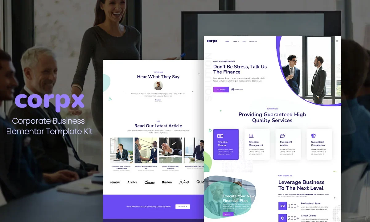 CorpX – Corporate Business Elementor Template Kit