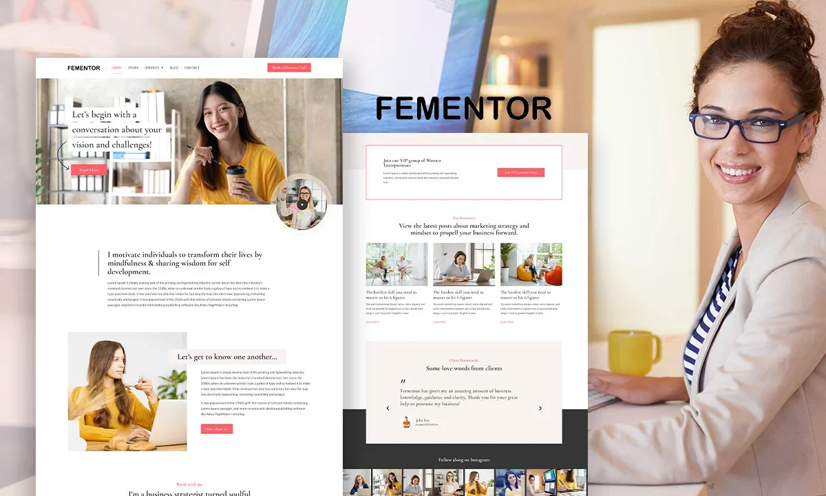 Fementor – Business Coach Elementor Template Kit