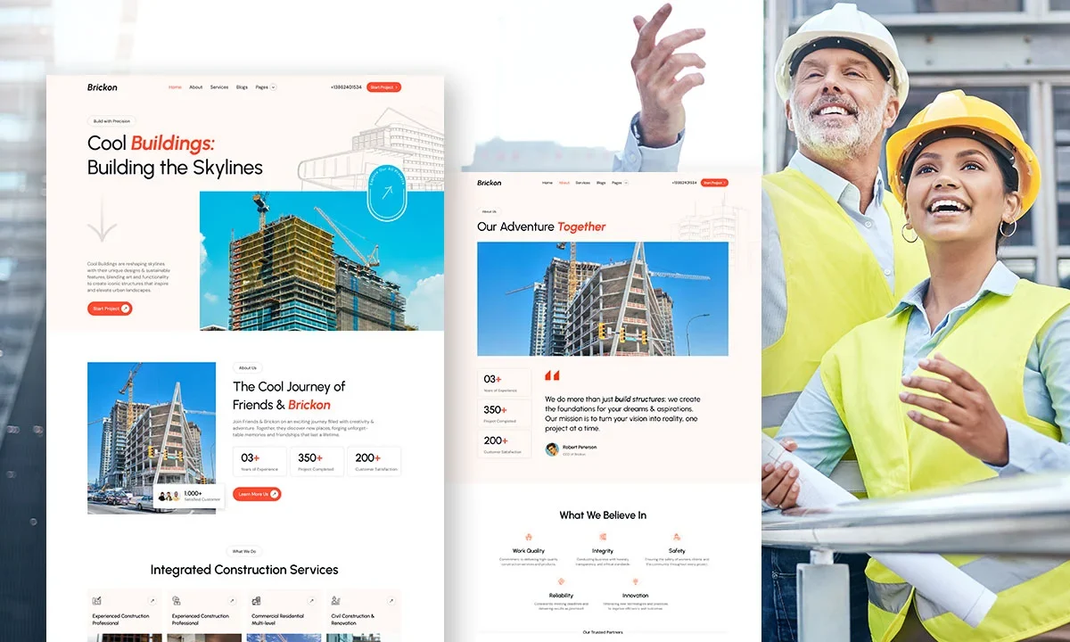 Brickon – Construction & Building Architecture Elementor Template Kit