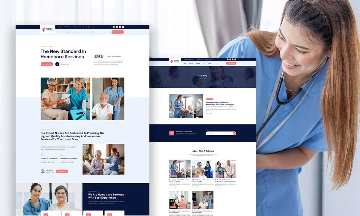 Carez – In-home Care & Private Nursing Agency Elementor Template Kit