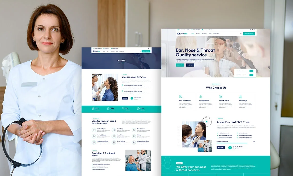 Doctone – Otolaryngologist, ENT Doctor Elementor Template Kit