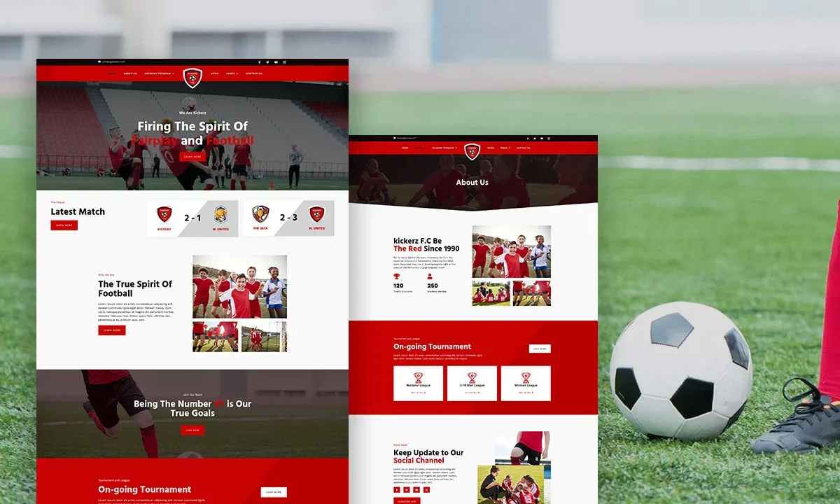 Kickerz – Football Team & Sports Club Elementor Template Kit