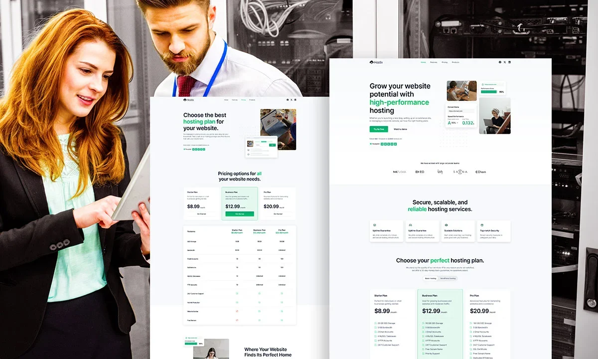 Hostix – Web Hosting Company Elementor Template Kit