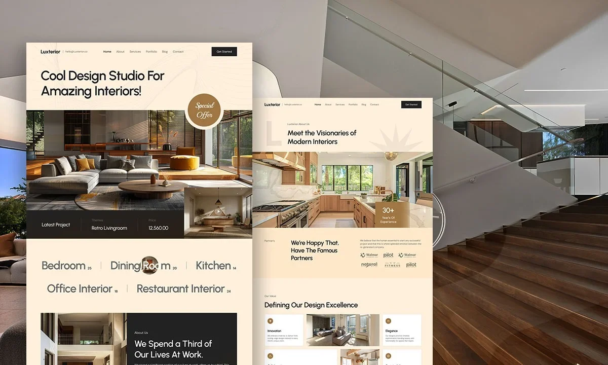 Luxterior – Modern Interior Design & Architecture Elementor Template Kit